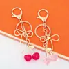 Accesorios de Moño de Cereza de Moda y Sencillos, Llavero de Cereza Rojo y Rosa, Colgante para Bolso, Cadena para Teléfono Móvil para Mujeres