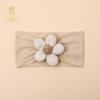 Banda para el cabello para niños europeos y americanos INS, banda para el cabello de bebé con flores de nailon jacquard, diadema para bebé de ala ancha suave y desenfadada