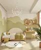 Papel pintado para habitación infantil niños y niñas tela de pared simple tela de pared habitación de princesa fondo de cabecera de dormitorio nube fresca