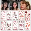 Pegatina de Tatuaje de Halloween Pegatina de Cicatriz Falsa Pegatina de Herida Falsa Maquillaje para Fiesta de Halloween Barra