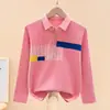 Camisetas de Manga Longa para Meninos do Ensino Fundamental, Roupas 100% Algodão para Primavera e Outono, Camisas Polo Médias e Grandes para Crianças, Tops de Outono para Meninos