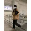 Suéter casual de punto con cuello de borlas estilo coreano para mujer, diseño de otoño e invierno, tejido de nicho, top holgado y favorecedor