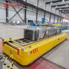 Carro de plataforma plana eléctrica automática RGV para rieles, mesa de alta resistencia con estructura de acero y bastidor de rodillos, carro de acoplamiento a estación