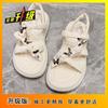 Sapatos Romanos de Plataforma com Solado Grosso Estilo Fada, Sapatos para Estudantes, Sapatos de Praia Versáteis e Modernos, Sandálias para Mulheres, Novo Estilo do Verão 2025