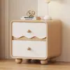 Mesita de noche para dormitorio en casa, mueble de noche infantil de madera maciza estilo crema subsidiado por el estado, pequeño armario de almacenamiento creativo