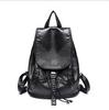 Mochila Estilo Nuevo 2026, Bolso Escolar Casual de Cuero Lavado PU, Bolso de Viaje Tejido con Remaches, Mochila de Cuero Suave para Mujer