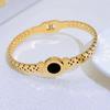 Pulseira bracelete europeia e americana de aço titânio que não desbota, cravejada de diamantes, joia de temperamento da moda simples, combina com tudo, sensação de alta qualidade para mulheres, novidade quente