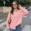 Camisa de Comércio Exterior Europeia e Americana TikTok Transfronteiriço 2026 Novo Estilo Natal Casual Estilo Fresco Gola Camisa Listrada Feminina