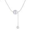 Colar de Borla de Contas Redondas Escovadas Feminino Simples Sensação de Alta Qualidade Moda Design de Nicho Personalizado Corrente de Clavícula Luxo Leve Primeira Joia
