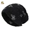 Gorro Retro Desgastado de Punto para Otoño e Invierno Transfronterizo con Pedrería, Gorro Turbante, Gorro Protector del Cabello, Gorro Holgado Postparto Jdu-50I