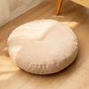 Almofada Futon de Linho Espessa Redonda de Tecido Cor Sólida Tatami Almofada de Pelúcia Almofada para Cadeira de Rattan Externa Atacado