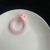 Lindo rosa y tierno conejo transparente y cerdo anillo para teléfono anillo para el pelo para enviar a novias novio cuerda para la cabeza doble propósito dulce tocado de niña