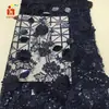 Novedades Vestido Cheongsam Bordado con Cuentas Tela Bordada con Chips Tela Bordada con Lentejuelas Láser Tridimensional