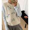 Chaleco de Punto con Bordado Jacquard sin Mangas en Capas LEKA para Mujer, Versátil, Adelgazante, de Alta Gama, Chaleco Jersey Exterior para Mujer