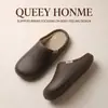 Hogar Pantuflas de Algodón para Mujer Estilo Nuevo Invierno Cómodas Suela Gruesa Suave Antibacterianas Resistentes al Olor Antideslizantes Felpa Pantuflas de Punta Cerrada Invierno