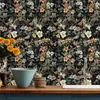 Pegatina de Pared Floral Romántica Autoadhesiva Papel Tapiz Resistente a la Humedad y al Moho Ecológico Lujo Ligero Decorativa para Pared de Dormitorio Armario Renovación