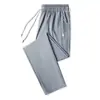 Pantalones Casuales de Seda de Hielo de Secado Rápido para Hombre, Verano Finos Transpirables Sueltos Jogger con Bolsillo y Cremallera Pantalones Deportivos para Hombre, Adecuados para el Trabajo