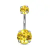 Acero de Titanio 316L Antialérgico Piercing de Ombligo Circonita Aleación de Titanio Corazón Hueco con Forma Redonda Joyería para Body Piercing Exclusivamente para Ventas Transfronterizas
