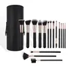 Kit de Pincéis de Maquiagem Transfronteiriço com 16 Peças, Kit Completo para Maquiadores, Cabo de Madeira, Cerdas de Fibra, Pincéis Profissionais para Blush e Base