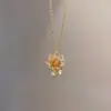 Estilo Dulce Collar de Girasol Temperamento Femenino Moda Flores Tridimensionales Personalidad Sensación de Alta Gama Accesorios Florales Collar