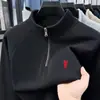 Comércio Exterior Transfronteiriço Outono e Inverno Moletom Masculino Meio Zíper Gola Alta Algodão Manga Longa Casual Jaqueta de Alto Padrão Atacado