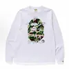Suministro transfronterizo, venta al por mayor de comercio exterior, camiseta de manga larga de marca de moda BAPE con cabeza de mono, top pesado de tiburón, camiseta interior