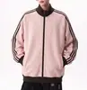 Moletom com zíper, gola alta, listrado, estilo americano, unissex, design color-block, modelagem solta, casual, jaqueta para casal, marca da moda