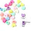 Cuentas sueltas de estrella de cinco puntas de color macarrón acrílico con forma de corazón, agujero grande, lazo, flor pequeña, cuentas de flores, material para manualidades con cuentas