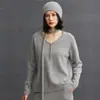 Cachorro Mujer Otoño e Invierno Nuevo Versátil Base Tejido de Cachemira Cuello Redondo Holgado Casual Color Sólido Estilo Perezoso Tejido