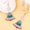 Brincos de Natal de Moda Transfronteiriça Desenho Animado Cor Contrastante Boneco de Neve Sino Brincos de Acrílico Brincos Personalizados Brincos para Mulheres