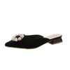 Pantuflas Baotou con Pedrería para Mujer para Exterior Moda Primavera/Verano 2025 Zapatos Mules de Punta Talla Grande Sandalias de Comercio Exterior