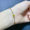 Venta directa de fábrica explosiones pulsera de plata de ley incrustaciones de zafiro amarillo natural piedra principal 5x 7 mm pulsera tesoro amarillo azul