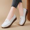 Zapatos Individuales Nuevos de Otoño e Invierno 2024 para Mujer Zapatos Blancos de Enfermera Zapatos Casuales para Mujer Punta Redonda Planos Antideslizantes Zapatos Tipo Mocasín Zapatos de Madre