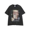 Camiseta Lavada Velha Masculina Manga Curta Verão Solta Moderna Marca Exportação Americana Roupas Ins Moderna Versátil Manga Curta Atacado