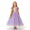 Exportación Transfronteriza Vestido Infantil Cosplay Juego de Rol Niña Manga Corta Vestido de Rapunzel Venta Directa de Fábrica