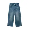 Perfeito para baixinhas! Jeans Wide Leg Feminino Outono 2026 Cintura Alta Emagrecedor Cropped Calça de Barra Larga H090416