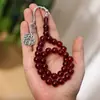 Colgante Metálico con Borla Estilo Saudí 12*12mm 33 Piezas Pulsera de Acrílico de Mano Cuentas de Oración Al por Mayor