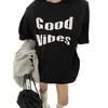 Camiseta de Manga Corta de Algodón Puro Talla Grande Estilo Americano para Mujer, Marca de Tendencia, Verano Holgada, Diseño de Talla Grande, Top de Nicho