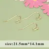 Gancho para Oreja Básico Versátil Chapado en Cobre Oro Real 18K Gancho Retorcido Brillante Forma de Gota Pendientes de Gancho para Oreja DIY Accesorios Semi-Terminados