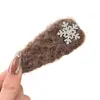 Pasador de Navidad Gris con Pedrería de Copo de Nieve Peluche Pinza BB Pinza Peluda Pinza de Otoño e Invierno Pinza de Pato Accesorios para el Cabello