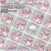 Diamantes para Manicura de Corte Rosa Octogonal, Brillantes Multifacéticos Rose Millennium K9 Vidrio de Alta Calidad Base Puntiaguda Joyería Especial para Manicura