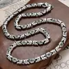 Colar Yuhong Estilo Novo Padrão de Paz Cravejado com Diamantes, Corrente Grossa Estilo Turco Personalizada e Fashion, Corrente Punk Retrô Masculina