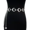 Corrente de cintura de metal multicamadas de moda joia transfronteiriça europeia e americana acessórios de corrente versáteis para mulheres corrente corporal com franja em estoque atacado
