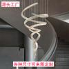 Villa Pick Lámpara de Araña Vacía para Sala de Estar Luz de Diseño Lujo Arte Escalera Edificio Dúplex Lámpara de Araña Atmosférica de Cristal con Cinta