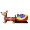 Modelo de gás inflável de Natal transfronteiriço de 8 pés puxando trenó dachshunds ornamentos festivos brilhantes para quintal