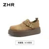 Sapatos Birkenstock de sola grossa ZHR para mulheres 2026 outono novo estilo diário versátil estiloso estilo retrô sapatos casuais confortáveis