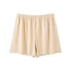 Pantalones cortos de seguridad acanalados de seda helada holgados para mujer, prenda exterior de verano, anti-exposición, talla grande, para mujeres de talla grande, ropa para casa, pantalones cortos para dormir, pantalones cortos para mujer