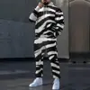 2025 Sudadera con capucha informal holgada nueva tendencia cruzada de comercio exterior europeo y americano Temu Conjunto de sudadera y pantalones de chándal para hombre