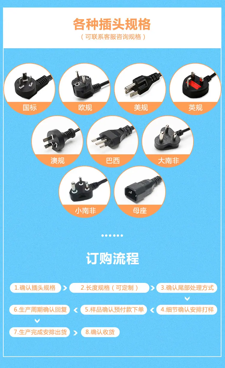 八字尾电源线-蓝色0.6米_05
