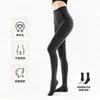 Leggings de hilo vertical de algodón fino de primavera y otoño para mujer, ropa exterior de alta elasticidad, pantalones ajustados de una pieza, pantimedias negras para el pie